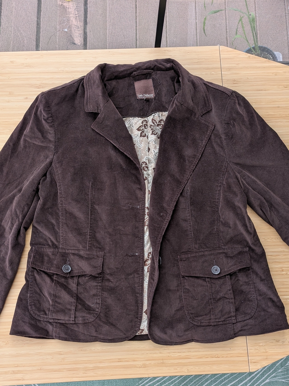 Women's Brown Corduroy Blazer